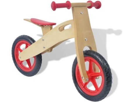 Vidaxl Bicicleta sem Pedais Madeira Vermelho (Idade Mínima: 3 Anos)