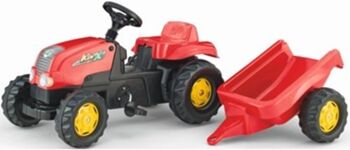 Rollytoys Conjunto de Trator Kid com Atrelado Vermelho