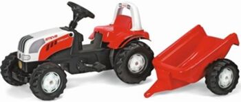 Rollytoys Conjunto de Trator Steyr Kid com Roll Bar e Atrelado