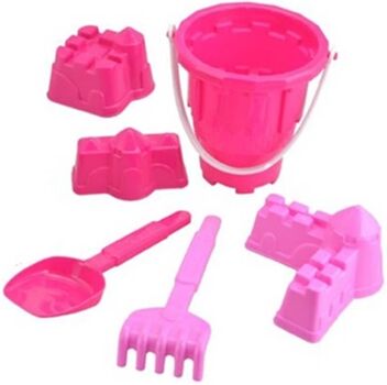 Disfrazzes Kit de Praia (Balde + Ancinho + Pá - Rosa)