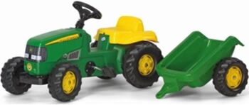 Rollytoys Conjunto de Trator John Deere Kid com Atrelado