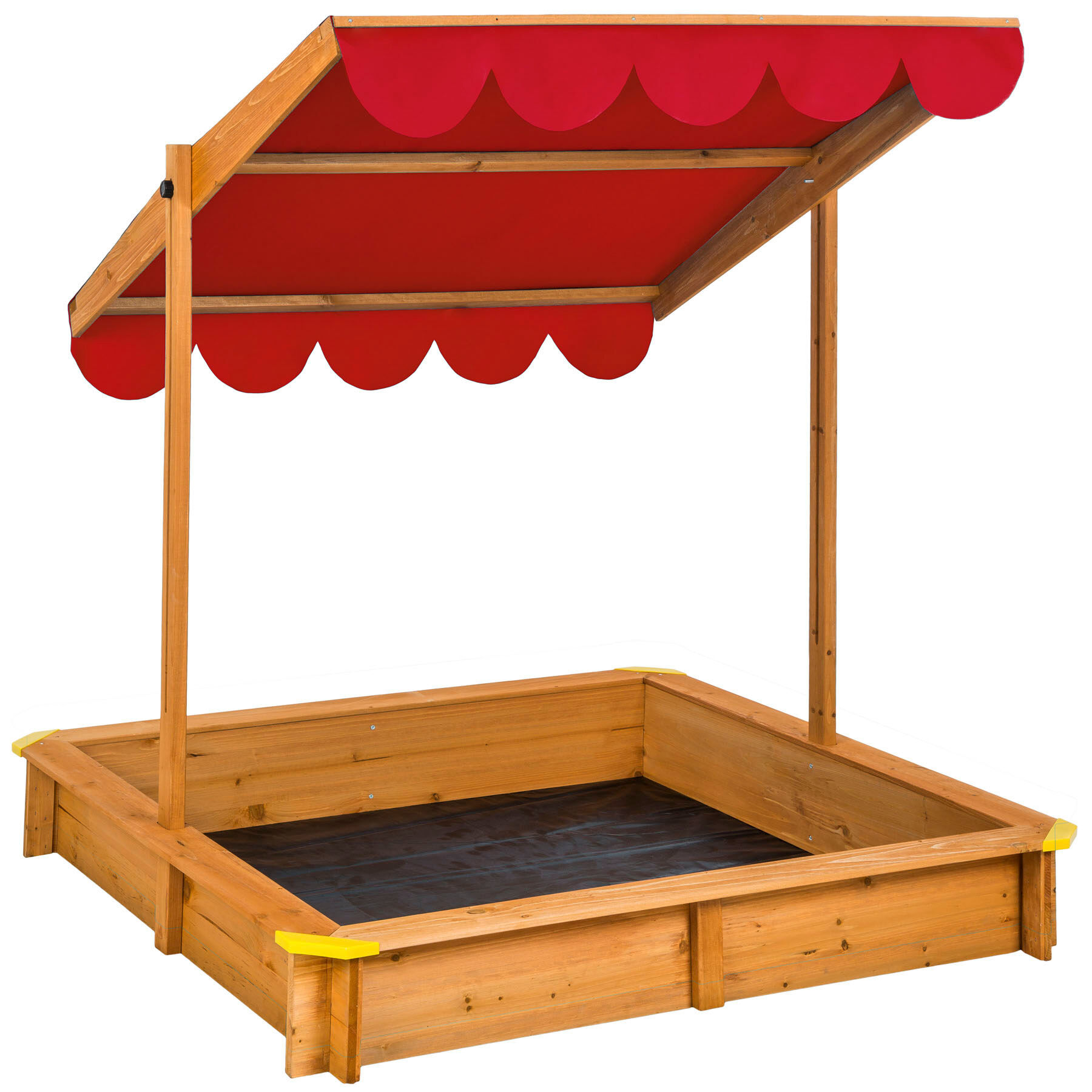 tectake Sandlåda med justerbart tak - röd