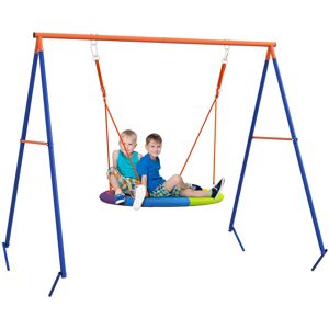 Kids Swing Nest Swing Seat with A-Frame Structure for Outdoor Use - Multi Colour - Outsunny