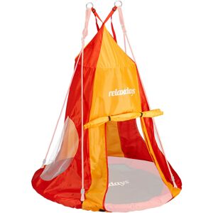 Tent For Swing Nest, Cover for Swinging Seat Disc, Hanging Swivel Chair Accessory, 110 cm, Red/Orange - Relaxdays