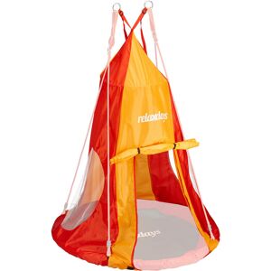 Tent For Swing Nest, Cover for Swinging Seat Disc, Hanging Swivel Chair Accessory, 90 cm, Red/Orange - Relaxdays
