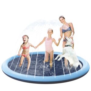 STUDESK 75" Non-Slip Splash Pad for Kids and Dog, Thicken Splash Pads for Toddlers Kids Sprinklers for Outside，Kids Pool Summer Outdoor Water Toys for Backyard (75")