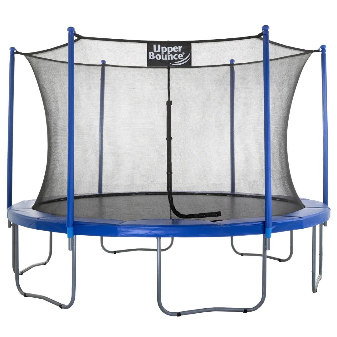 Upper Bounce UpperBounce 12' Large Trampoline and Enclosure Set, Garden Outdoor Trampoline with Safety Net, Mat, Pad blue 8.16 H x 12.0 W x 12.0 D cm