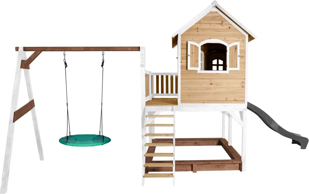 AXI Liam Playhouse With Summer Nest Swing Brown/Green - Grey Slide white 291.0 H x 277.0 W x 613.0 D cm