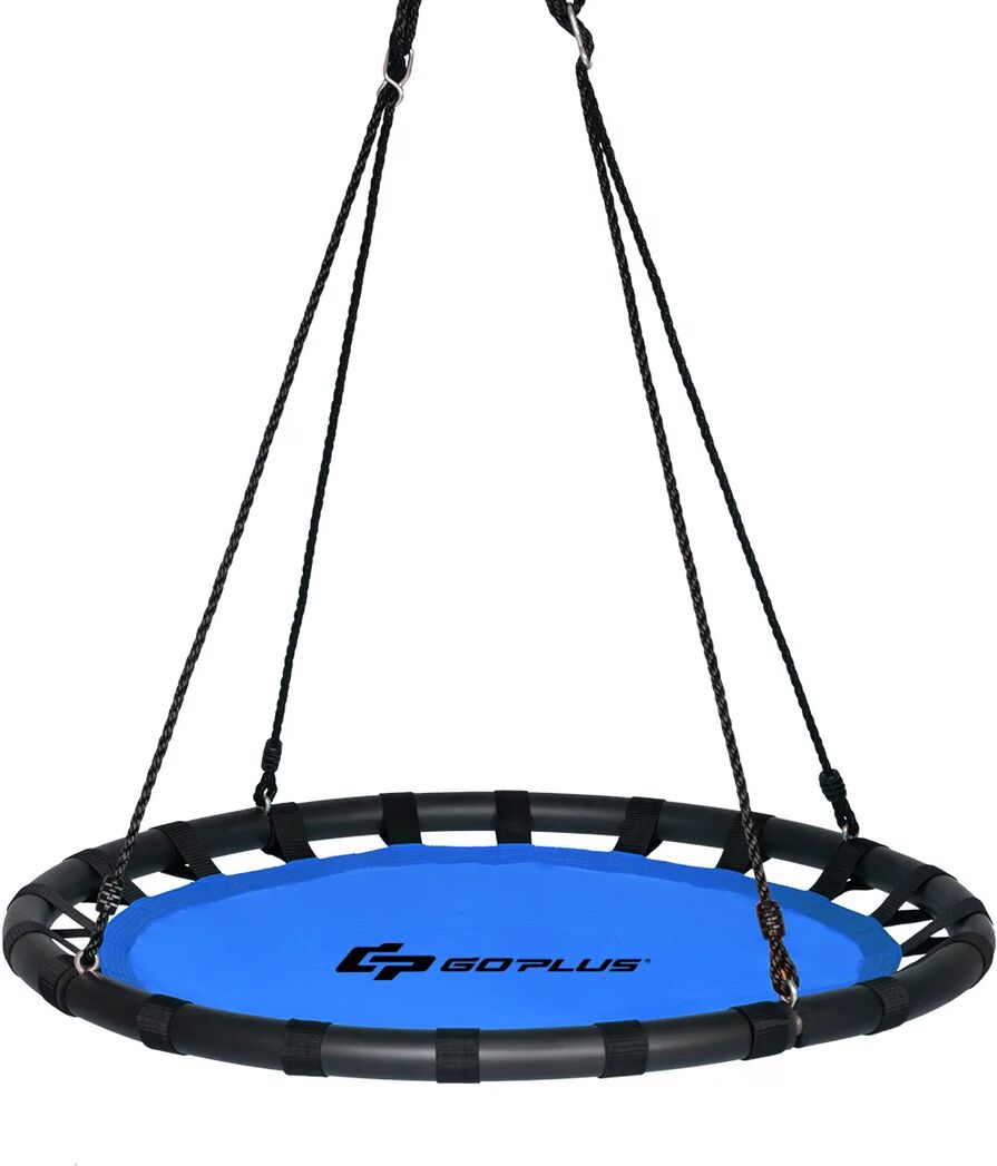 costway Kids Tree Nest Swing Seat Round Hanging Tree PVC-coated polyester Height Adjustable blue 160.0 H x 100.0 W x 100.0 D cm