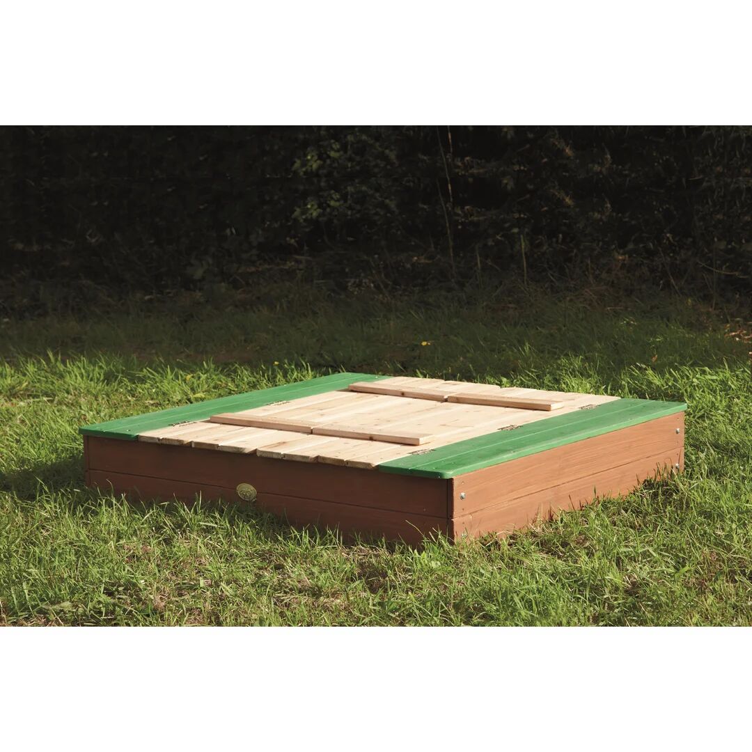 AXI Ella 120Cm x 20Cm Wood Square Sandbox with Cover brown 20.0 H x 120.0 W cm