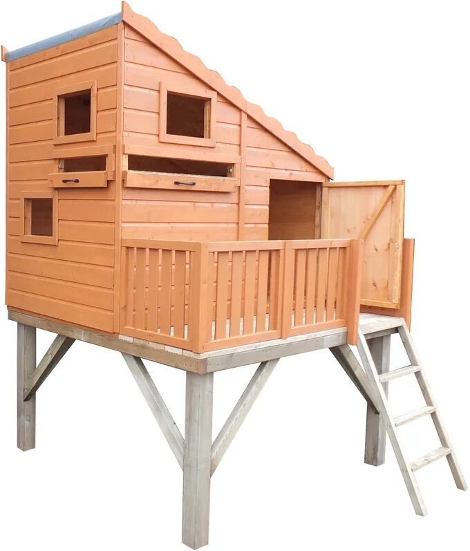 Shire Sheds Command Post and Platform Playhouse brown 250.0 H x 169.0 W x 170.0 D cm