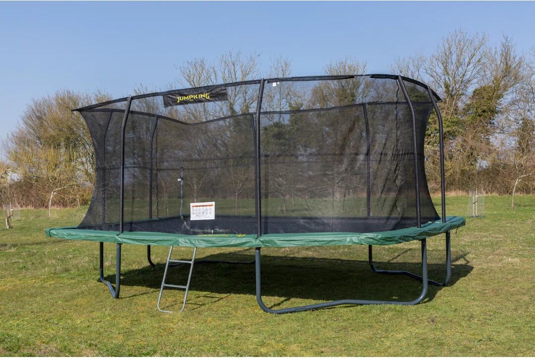 12ft x 17ft Rectangular JumpKing Trampoline with Safety Enclosure green 365.76 H x 518.16 W x 365.76 D cm