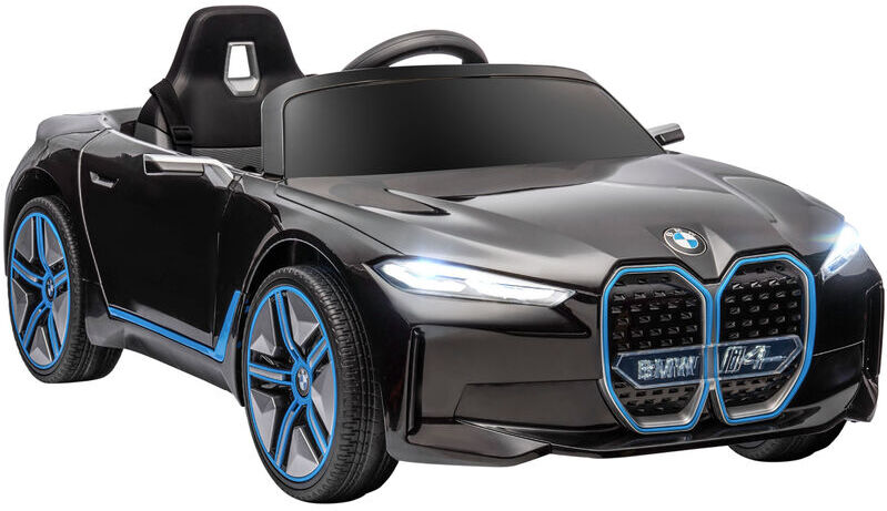 Bmw i4 Licensed 12V Kids Electric Ride-On Car with Remote for 3-6 Years Black - Black - Homcom