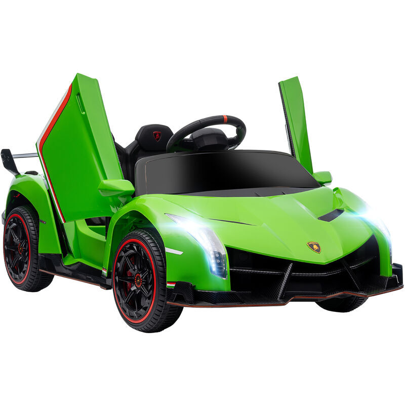 Lamborghini Veneno Licensed 12V Kids Electric Ride On Car for 3-6 Years Green - Green - Homcom