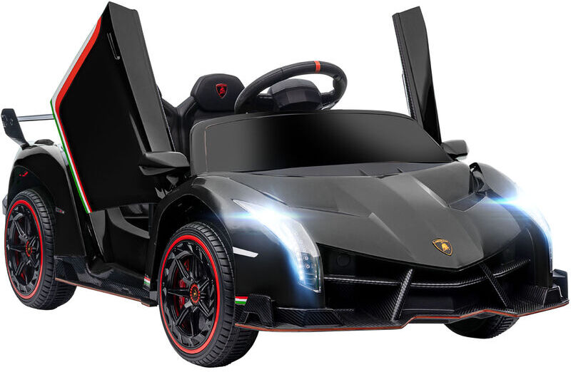 Homcom - Lamborghini Veneno Licensed 12V Kids Electric Ride On Car for 3-6 Years Black - Black