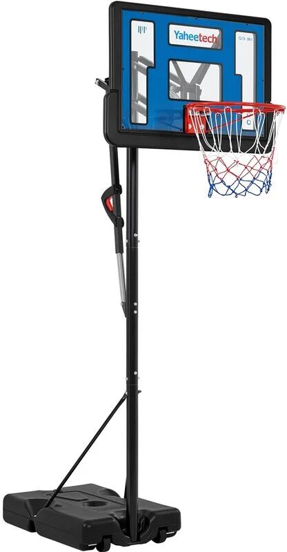 Portable Basketball Hoop On Wheels Basketball System with Adjustable-Height Pole, Blue - Yaheetech