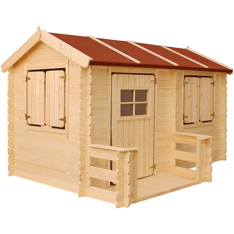 Wooden Playhouse for Kids Outdoor, 19 mm planks - Fun Wendy House Outdoor Play - Garden Play House for Kids W7'11 x D6'1 x H4'11 ft Timbela M503