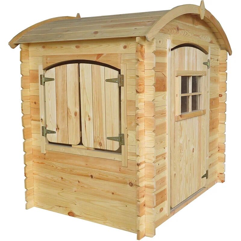 Wooden Playhouse for Kids Outdoor, 19 mm planks - Fun Wendy House Outdoor Play - Garden Play House for Kids W3'8 x D4'10 x H4'9 ft Timbela M505