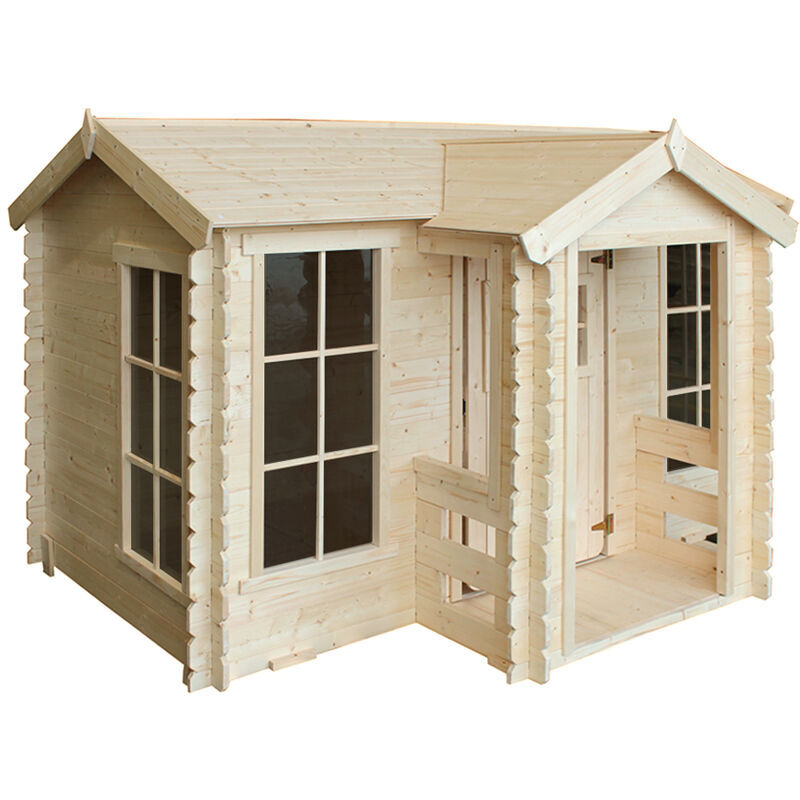 Wooden Playhouse for Kids Outdoor, 19 mm planks - Fun Wendy House Outdoor Play - Garden Play House for Kids H151 x 241 x 187 cm / 2.63 m2 Timbela M520