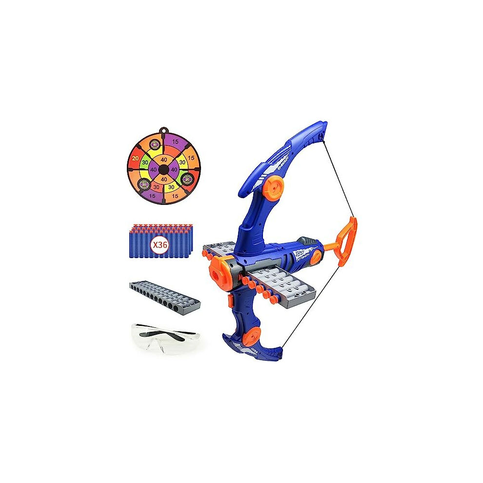 YTSWELE Bow and Arrow Set for Kids Compatible with Nerf Gun Bullets, 12-Dart Clip Shot F