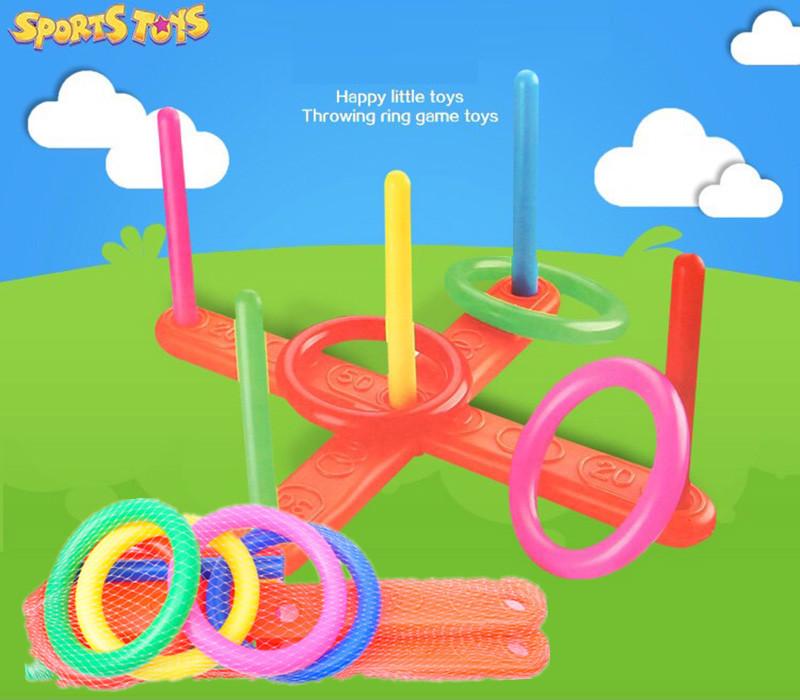 roses Hoop Ring Plastic Rings Toss Quoits Garden Game Pool Toy Outdoor Fun Set