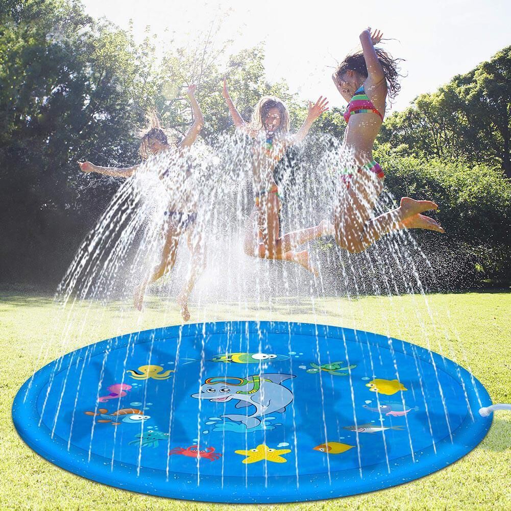 MAKE UP CC Outdoor Lawn Beach Sea Animal Inflatable Water Spray Kids Sports Toys Play Games Mat with Friend