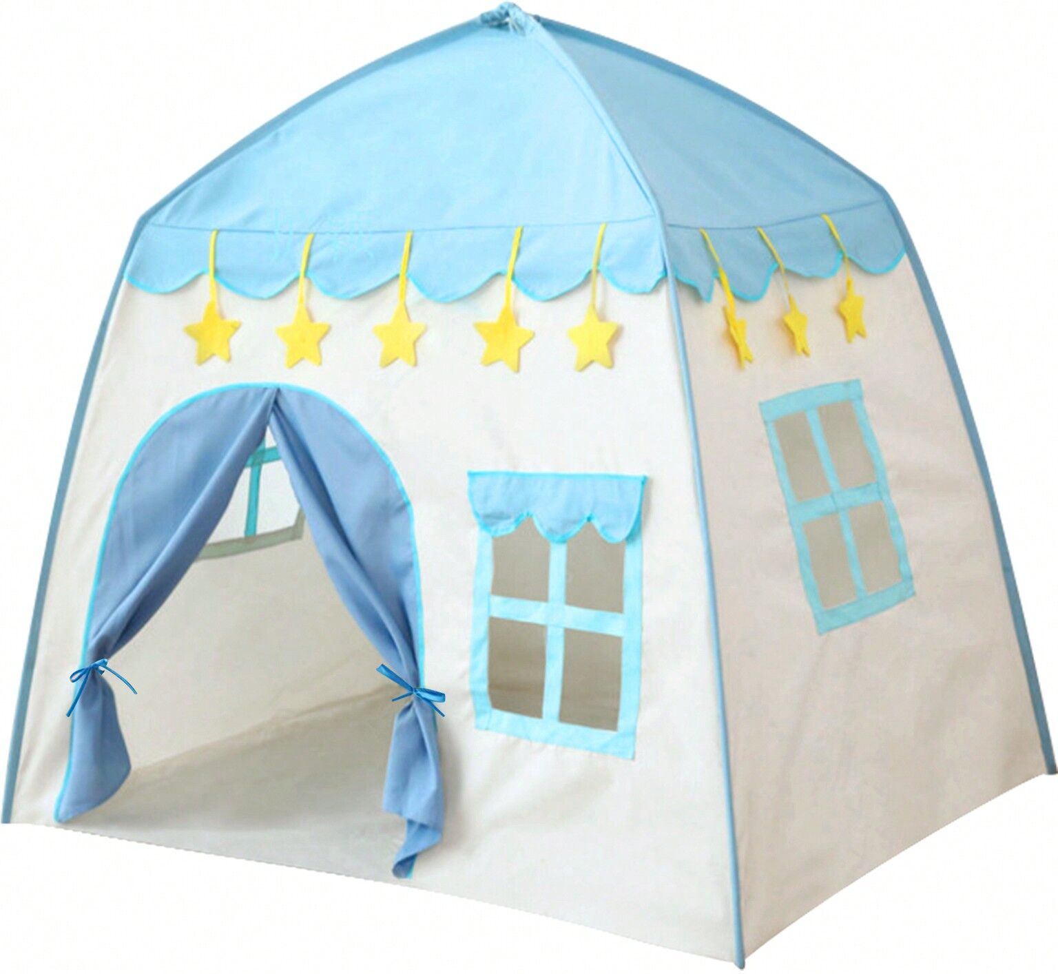 SHEIN Play Tent, Princess Castle, Playhouse And Without Star Light String, Large Foldable House, Gift Blue one-size