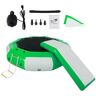 VEVOR Inflatable Water Trampoline 10ft , Round Inflatable Water Bouncer with Yellow Slide and 4-Step Ladder, Water Trampoline in Green and White for Water Sports.