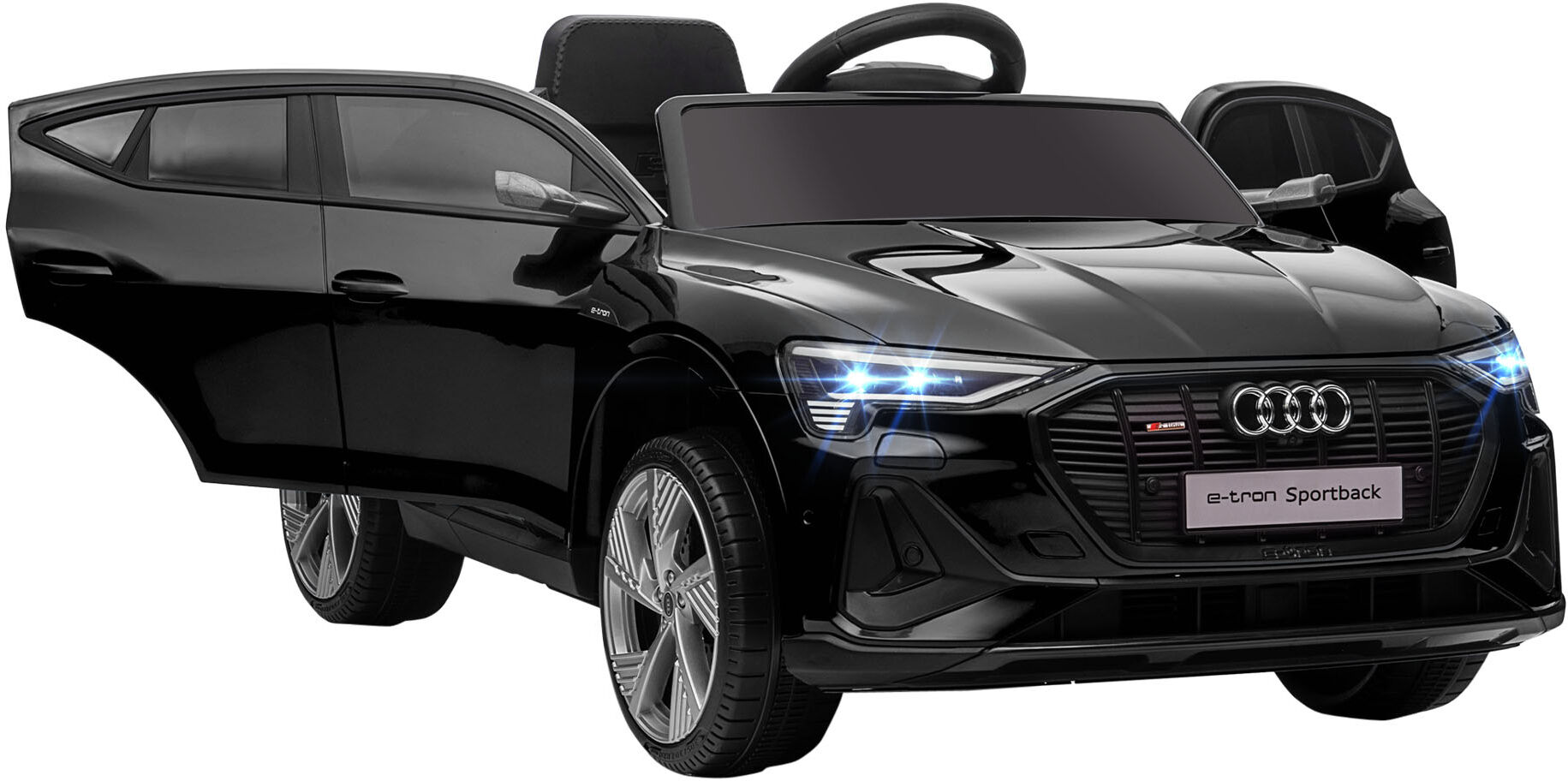 Aosom Audi Electric Ride On Car for Kids 12V with Parent Remote Control LED Lights Music Black   Aosom.com