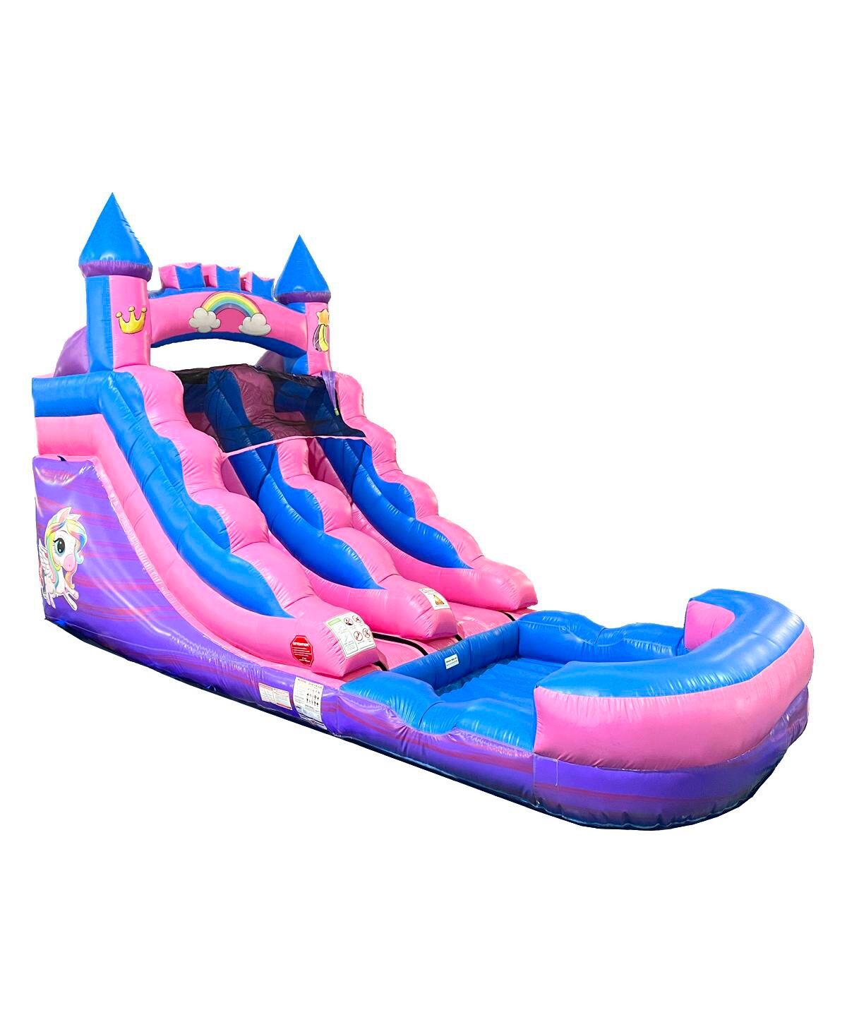 Pogo Bounce House Inflatable Water Slide for Kids (Without Blower) - 21' x 9' x 12' Foot Backyard Inflatable Slide for Summer Fun - Slide with Water P