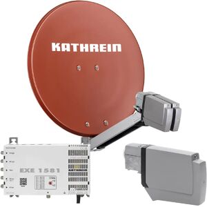 Kathrein CAS 80 Sat-Antenne Rotbraun (ro) multifeedfähig - 8 Teilnehmer über Unicable