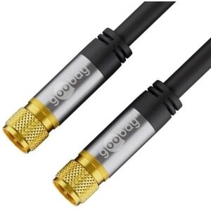 Premium Antenne F-Kabel - 4 X Afskærmning - 135db - 2 M - Sort