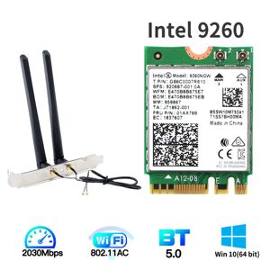 fenvi Carte WIFI avec antenne sans fil 9260 NGW  accessoire double bande pour Intel M.2 2x2 802 11 ac