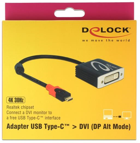 DeLOCK 61213 cavo e adattatore video 0,2 m USB tipo-C DVI Nero