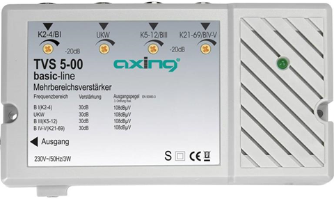 Axing Amplificatore multibanda Onde ultracorte  TVS 00500 30 dB