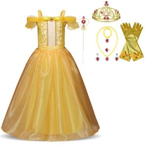 B4B Prinsesse Belle kjole Skønheden og udyret  + 7 ekstra tilbehør