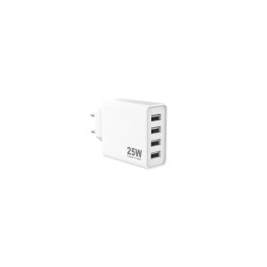 Sinox PRO 230V 4xUSB-A oplader 25W. Hvid