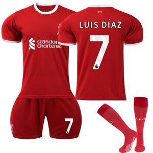 23-24 Liverpool Home Børnefodboldtrøjesæt nr. 7 Luis Diaz 24