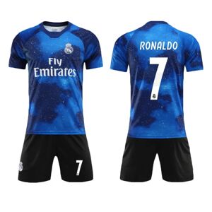 Goodies Real Madrid Soccer Club Rainbow Jersey Star Edition Ronaldo No.7 Fodboldtrøjesæt til børn Voksne C Voksne børn fodboldtrøjer 24(130-140CM)