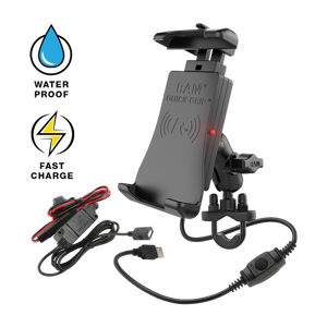 RAM® Mounts Quick-Grip™ Waterproof Wireless Charging Handlebar Mount