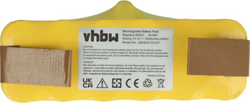 vhbw batterie Ni-MH 3000mAh 14.4V compatible avec iRobot Roomba 531, 534, 564,