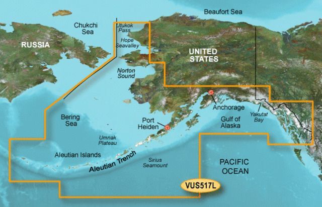 Photos - GPS Accessory Garmin On The Water GPS Cartography BlueChart g2 Vision Alaska Large Map 0 