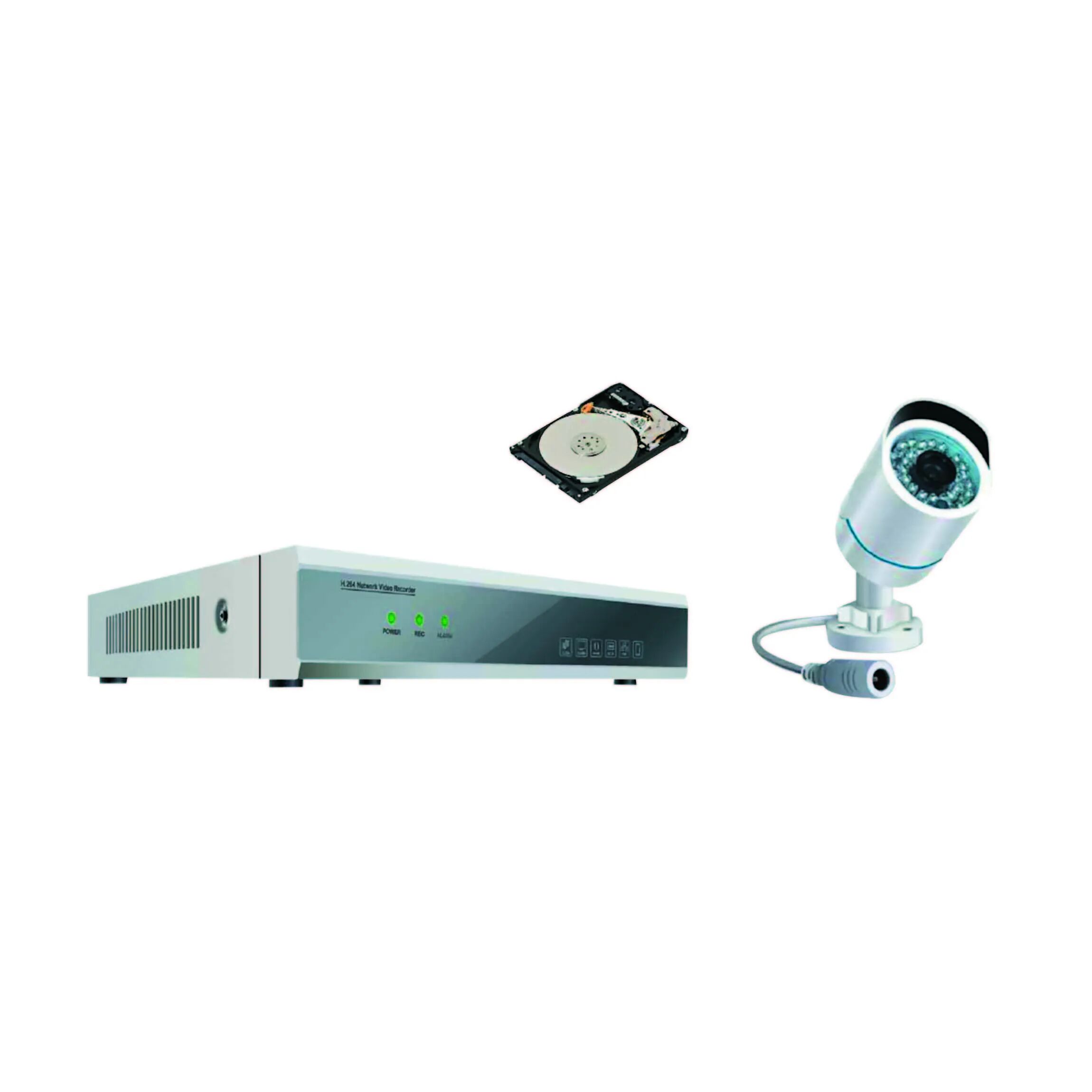 PROXE Kit  Powerline Con Nvr P2p 4 Canali + Hd Sata 500 Gb + 1 Telecamera Da 1 Megapixel