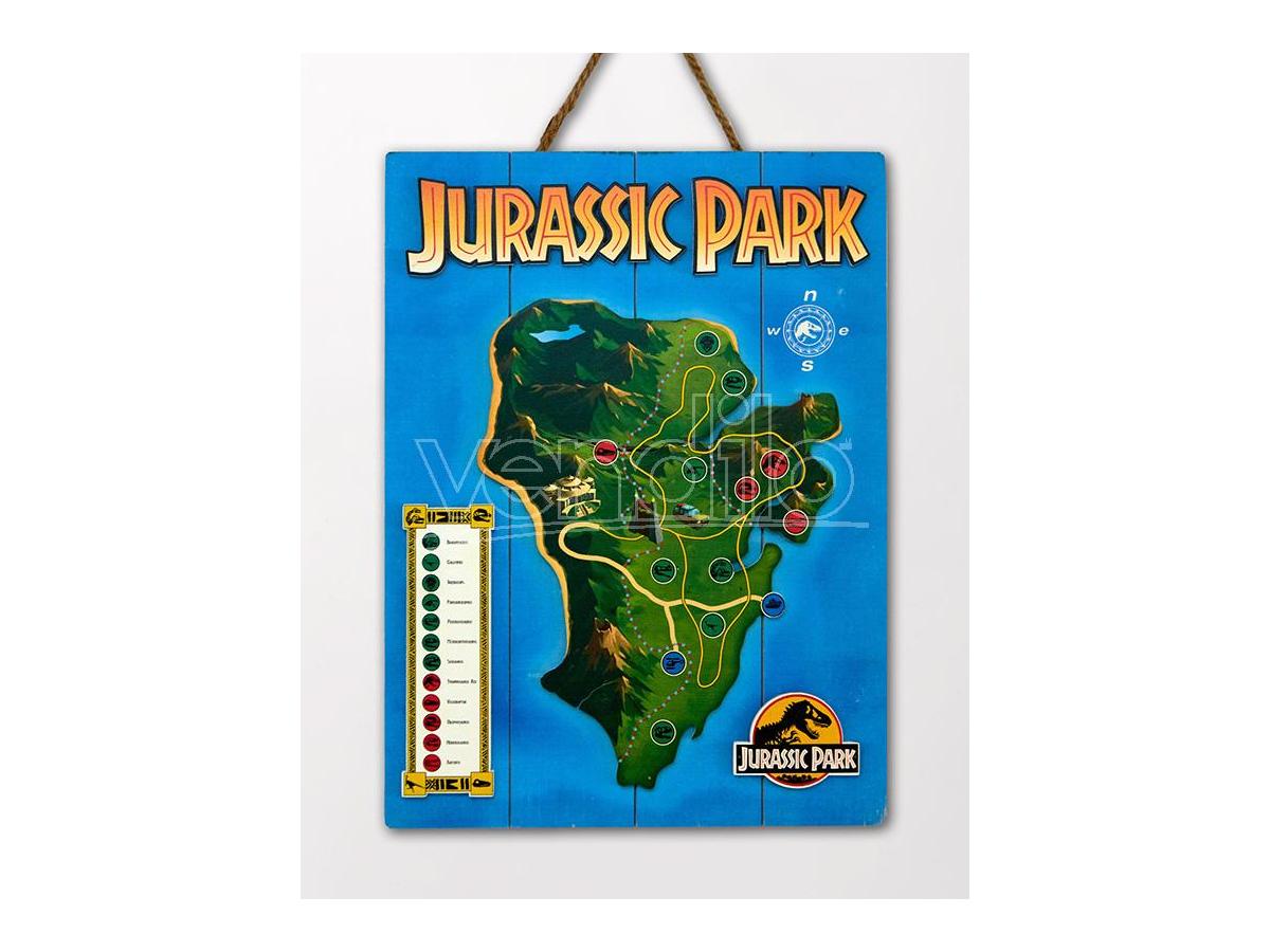 DOCTOR COLLECTOR Doctor Da Collezionejurassic Park In Legno Map Poster Poster