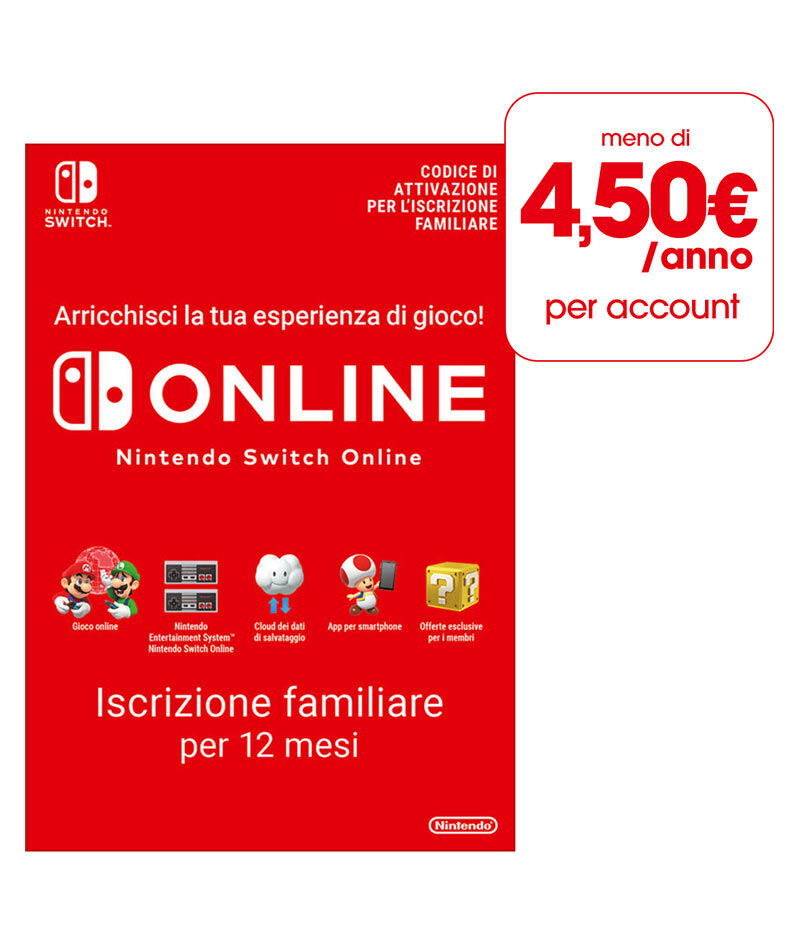 Nintendo Abbonamento Switch Online 12 Mesi (Iscrizione Familiare)