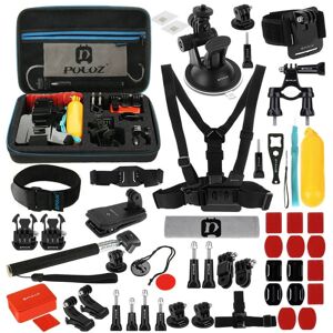 PULUZ 53 in 1 Accessories Total Ultimate Combo Kits with EVA Case (Chest Strap + Suction Cup Mount + 3-Way Pivot Arms + J-Hook Buckle + Wrist Strap +