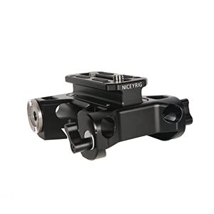 NICEYRIG 15mm Base Plate Camera with 2 Arri Standard Gears and 15mm Rail Mount for Camera Rig-513