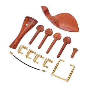 SUNGOOYUE Wood Violin Chinrest Jujube, Violin Accessories, Violin Chinrest Complete Professional Jujube Wood Violin Cheek Rest with Pegs Tail Post Rope Tailpiece Screw