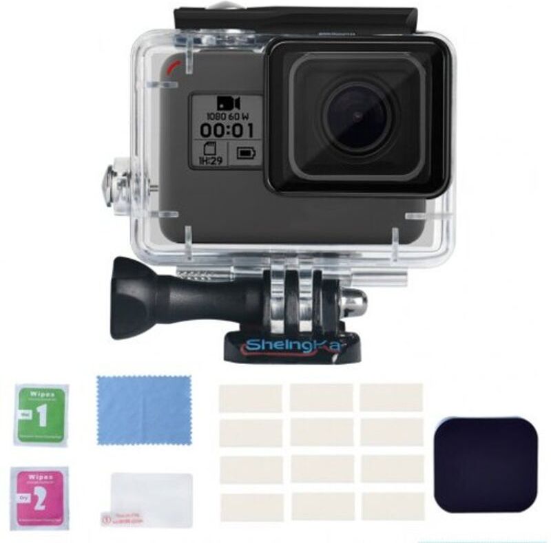 HOD Health&Home Outdoor Waterproof Protective Case Kit For Gopro Hero 5 / 6 7 2018 Action Camera White 4Pcs