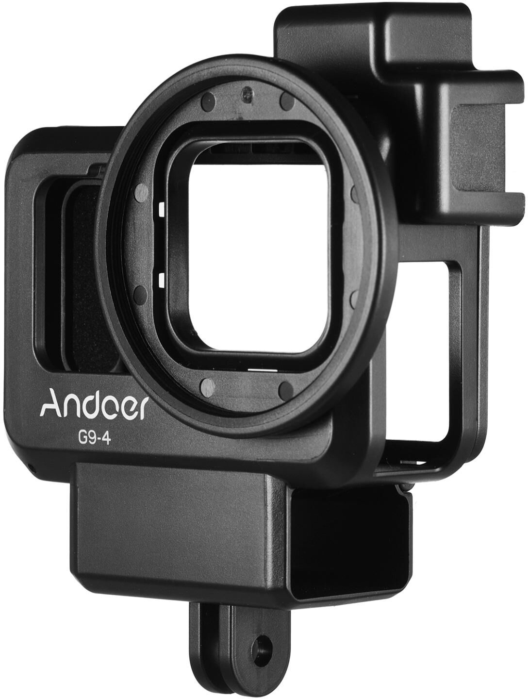 Andoer G9-4 Action Camera Video Cage Plastic Vlog Case Protective Housing with Dual Cold Shoe Mount